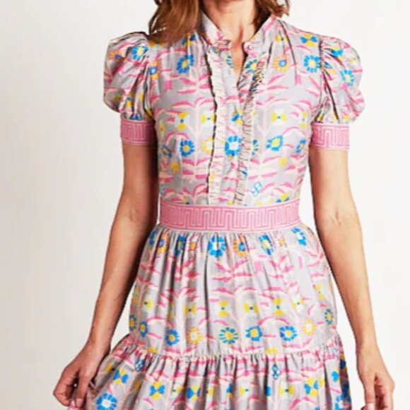 CK Bradley Annabelle Short Sleeve Maxi in Wildflower Gray- NWOT - Picture 2 of 3